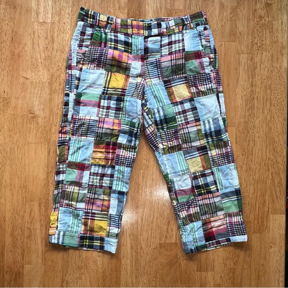 J. Crew Multicolor Patchwork Madras Capris